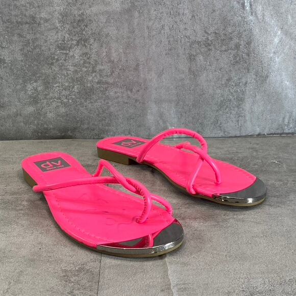 DV DOLCE VITA Women's Fuchsia Penni Toe-Loop Slip-On Flip Flops SZ 5 - Picture 3 of 8